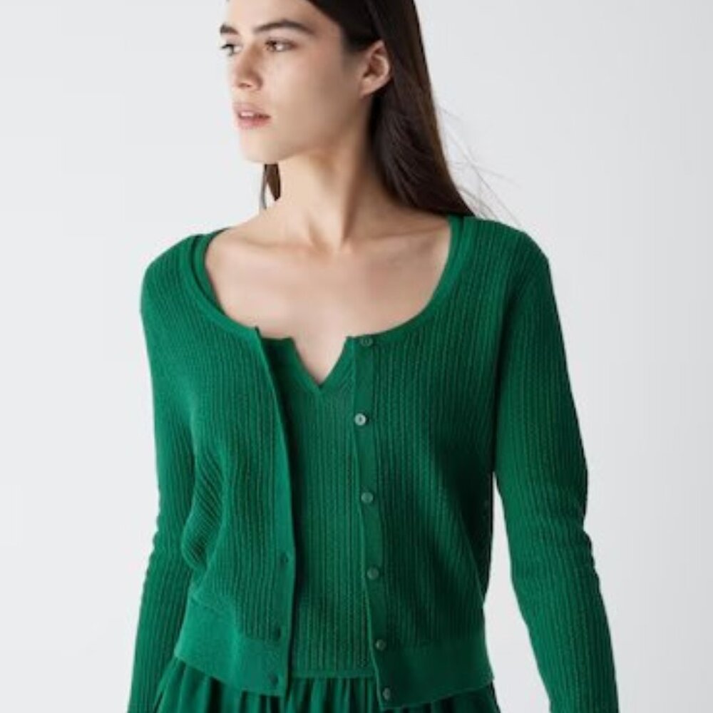 Uniqlo Green Lace Cardigan